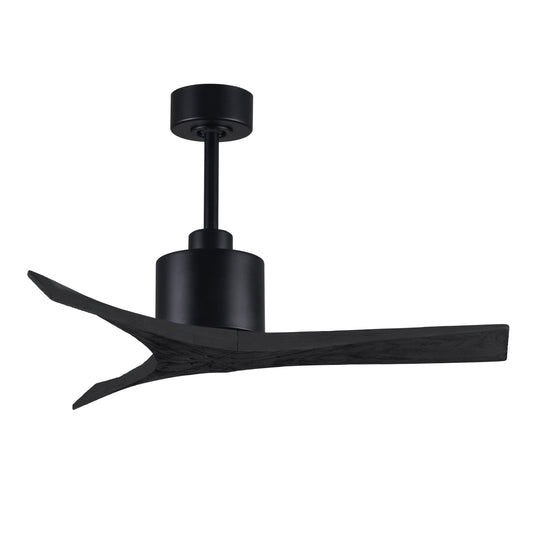 Matthews Fan Company Atlas Mollywood 42" Matte Black Ceiling Fan With Solid Wood Blade In Matte Black Finish