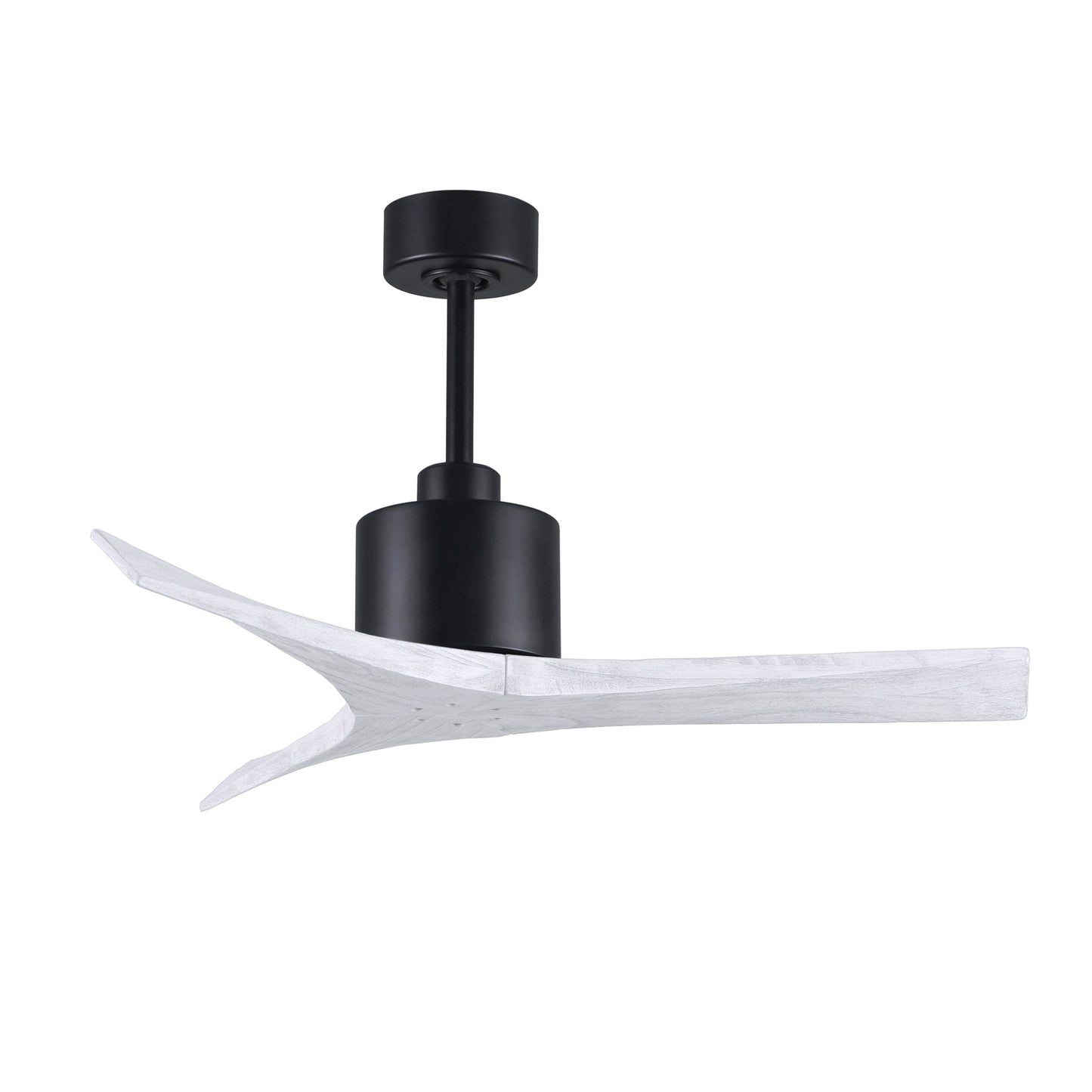 Matthews Fan Company Atlas Mollywood 42" Matte Black Ceiling Fan With Solid Wood Blade In Matte White Finish