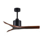 Matthews Fan Company Atlas Mollywood 42" Matte Black Ceiling Fan With Solid Wood Blade In Walnut Finish