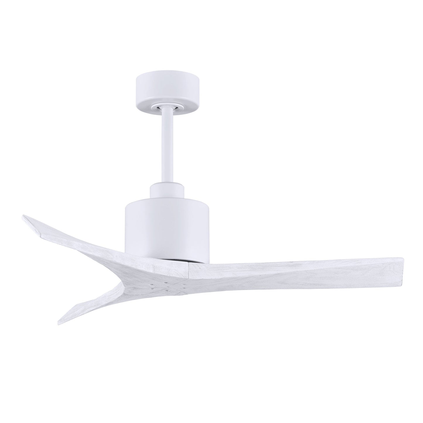 Matthews Fan Company Atlas Mollywood 42" Matte White Ceiling Fan With Solid Wood Blade In Matte White Finish