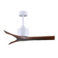 Matthews Fan Company Atlas Mollywood 42" Matte White Ceiling Fan With Solid Wood Blade In Walnut Finish