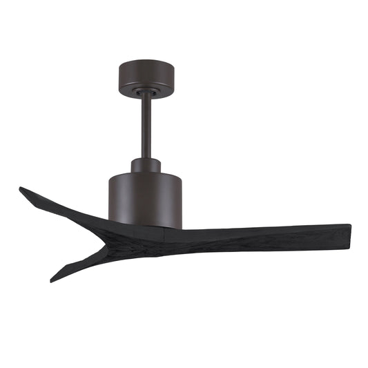 Matthews Fan Company Atlas Mollywood 42" Textured Bronze Ceiling Fan With Solid Wood Blade In Matte Black Finish