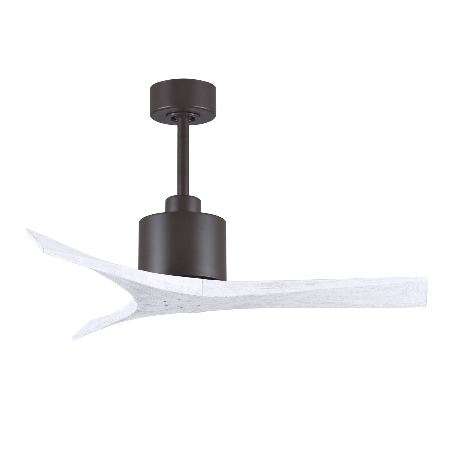 Matthews Fan Company Atlas Mollywood 42" Textured Bronze Ceiling Fan With Solid Wood Blade In Matte White Finish