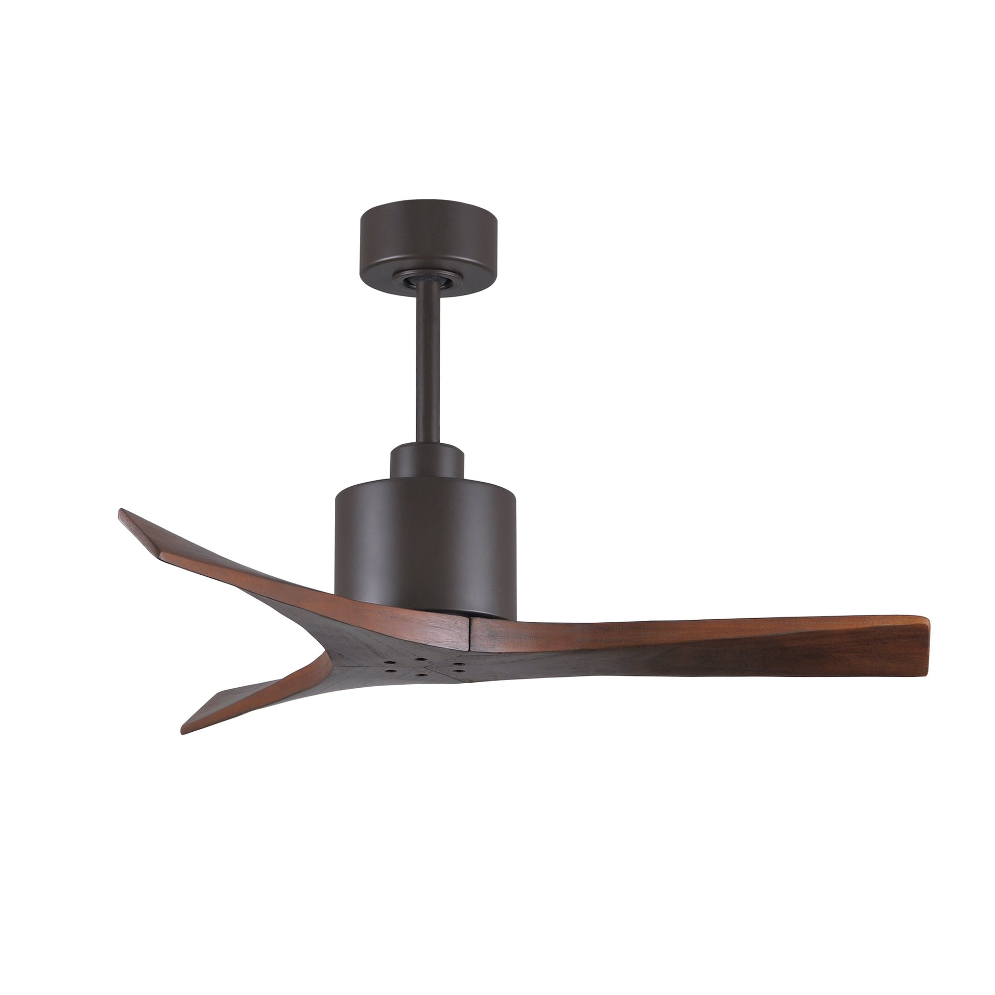 Matthews Fan Company Atlas Mollywood 42" Textured Bronze Ceiling Fan With Solid Wood Blade In Walnut Finish