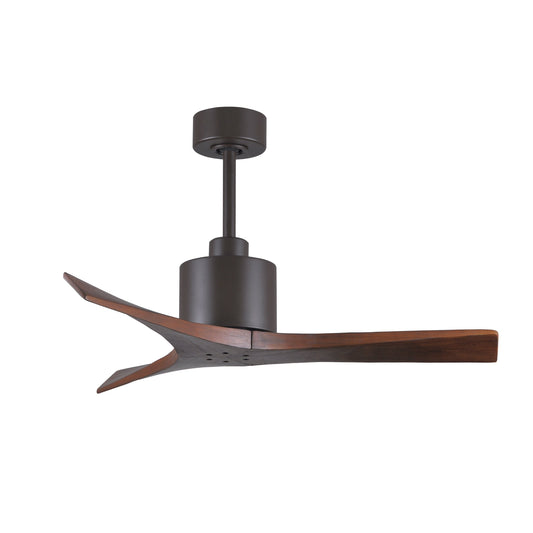 Matthews Fan Company Atlas Mollywood 42" Textured Bronze Ceiling Fan With Solid Wood Blade In Walnut Finish