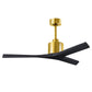 Matthews Fan Company Atlas Mollywood 52" Brushed Brass Ceiling Fan With Solid Wood Blade In Matte Black Finish