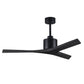 Matthews Fan Company Atlas Mollywood 52" Matte Black Ceiling Fan With Solid Wood Blade In Matte Black Finish