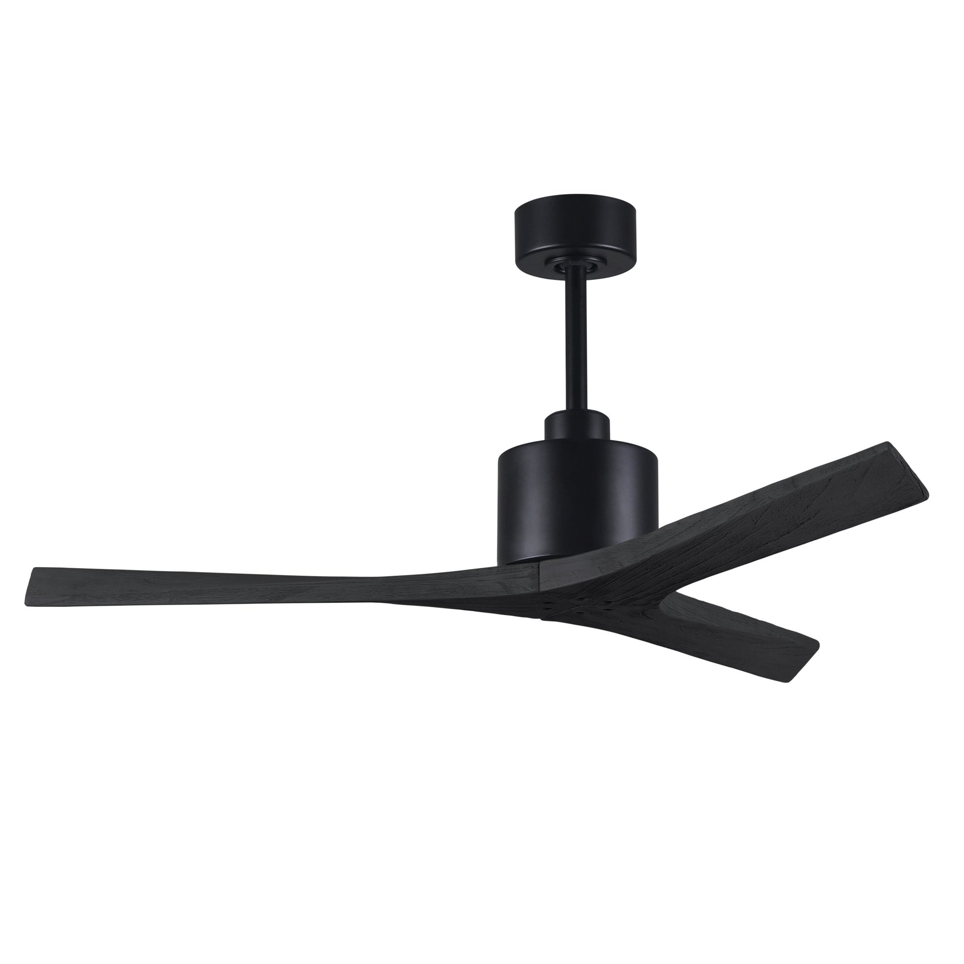 Matthews Fan Company Atlas Mollywood 52" Matte Black Ceiling Fan With Solid Wood Blade In Matte Black Finish