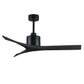 Matthews Fan Company Atlas Mollywood 52" Matte Black Ceiling Fan With Solid Wood Blade In Matte Black Finish