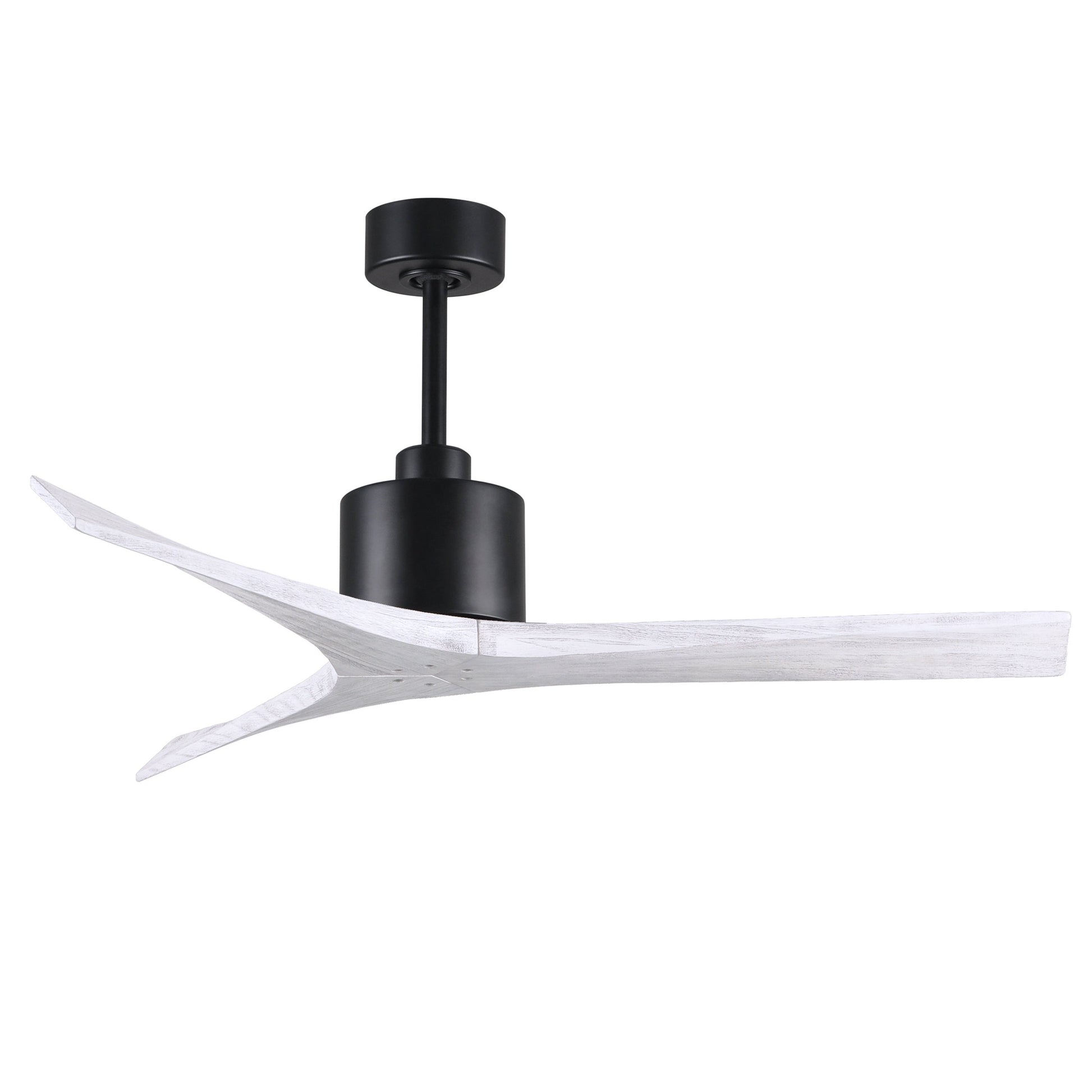 Matthews Fan Company Atlas Mollywood 52" Matte Black Ceiling Fan With Solid Wood Blade In Matte White Finish