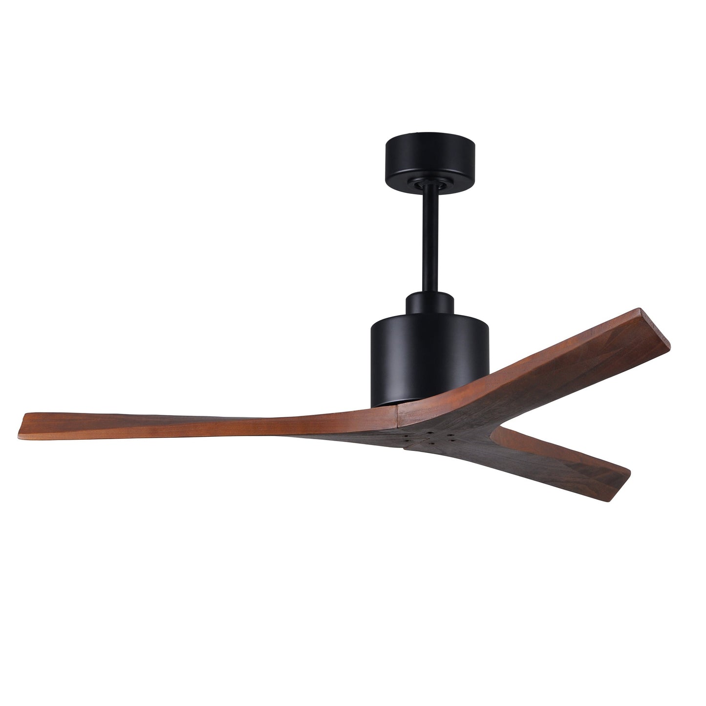 Matthews Fan Company Atlas Mollywood 52" Matte Black Ceiling Fan With Solid Wood Blade In Walnut Finish