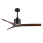 Matthews Fan Company Atlas Mollywood 52" Matte Black Ceiling Fan With Solid Wood Blade In Walnut Finish