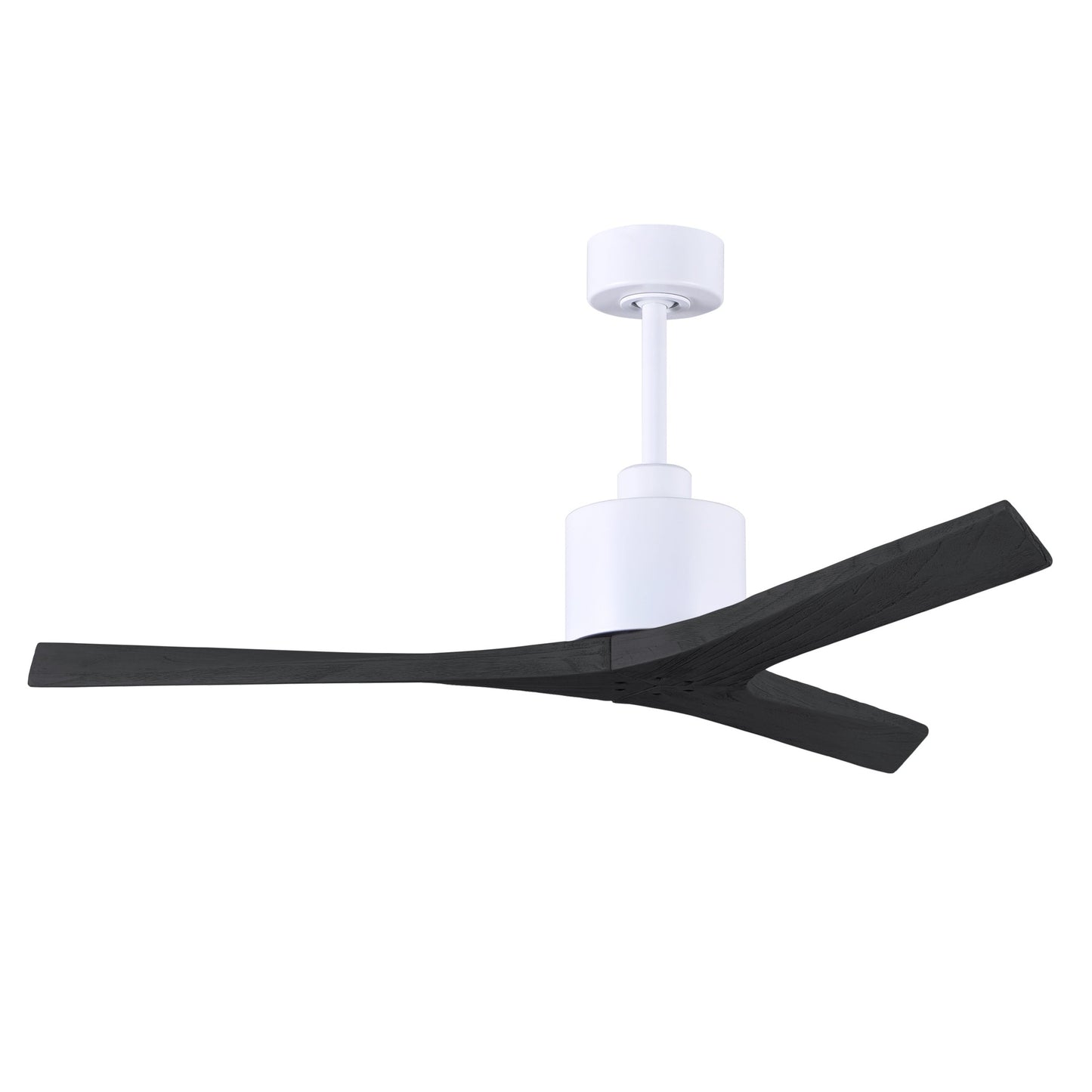 Matthews Fan Company Atlas Mollywood 52" Matte White Ceiling Fan With Solid Wood Blade In Matte Black Finish