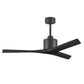 Matthews Fan Company Atlas Mollywood 52" Textured Bronze Ceiling Fan With Solid Wood Blade In Matte Black Finish