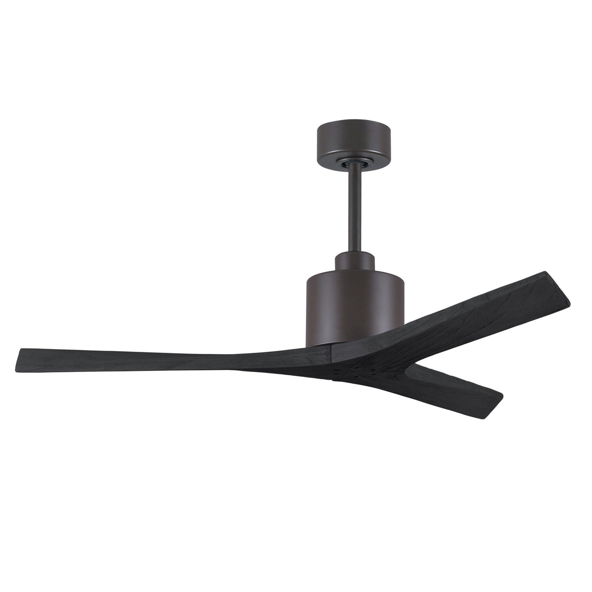 Matthews Fan Company Atlas Mollywood 52" Textured Bronze Ceiling Fan With Solid Wood Blade In Matte Black Finish