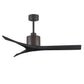Matthews Fan Company Atlas Mollywood 52" Textured Bronze Ceiling Fan With Solid Wood Blade In Matte Black Finish