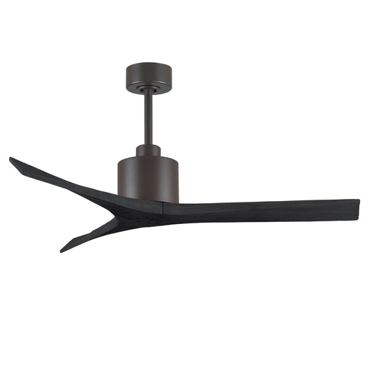 Matthews Fan Company Atlas Mollywood 52" Textured Bronze Ceiling Fan With Solid Wood Blade In Matte Black Finish