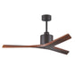 Matthews Fan Company Atlas Mollywood 52" Textured Bronze Ceiling Fan With Solid Wood Blade In Walnut Finish