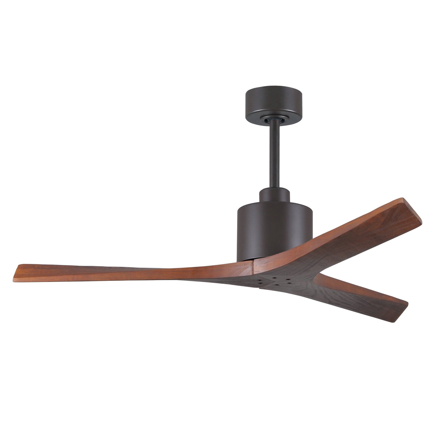 Matthews Fan Company Atlas Mollywood 52" Textured Bronze Ceiling Fan With Solid Wood Blade In Walnut Finish