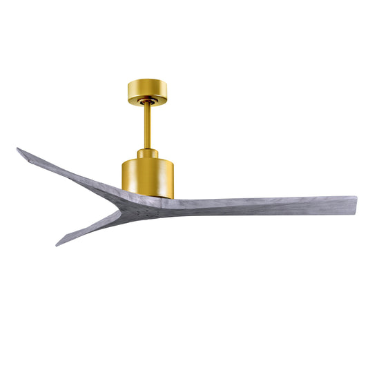 Matthews Fan Company Atlas Mollywood 60" Brushed Brass Ceiling Fan With Solid Wood Blade In Barnwood Tone Finish