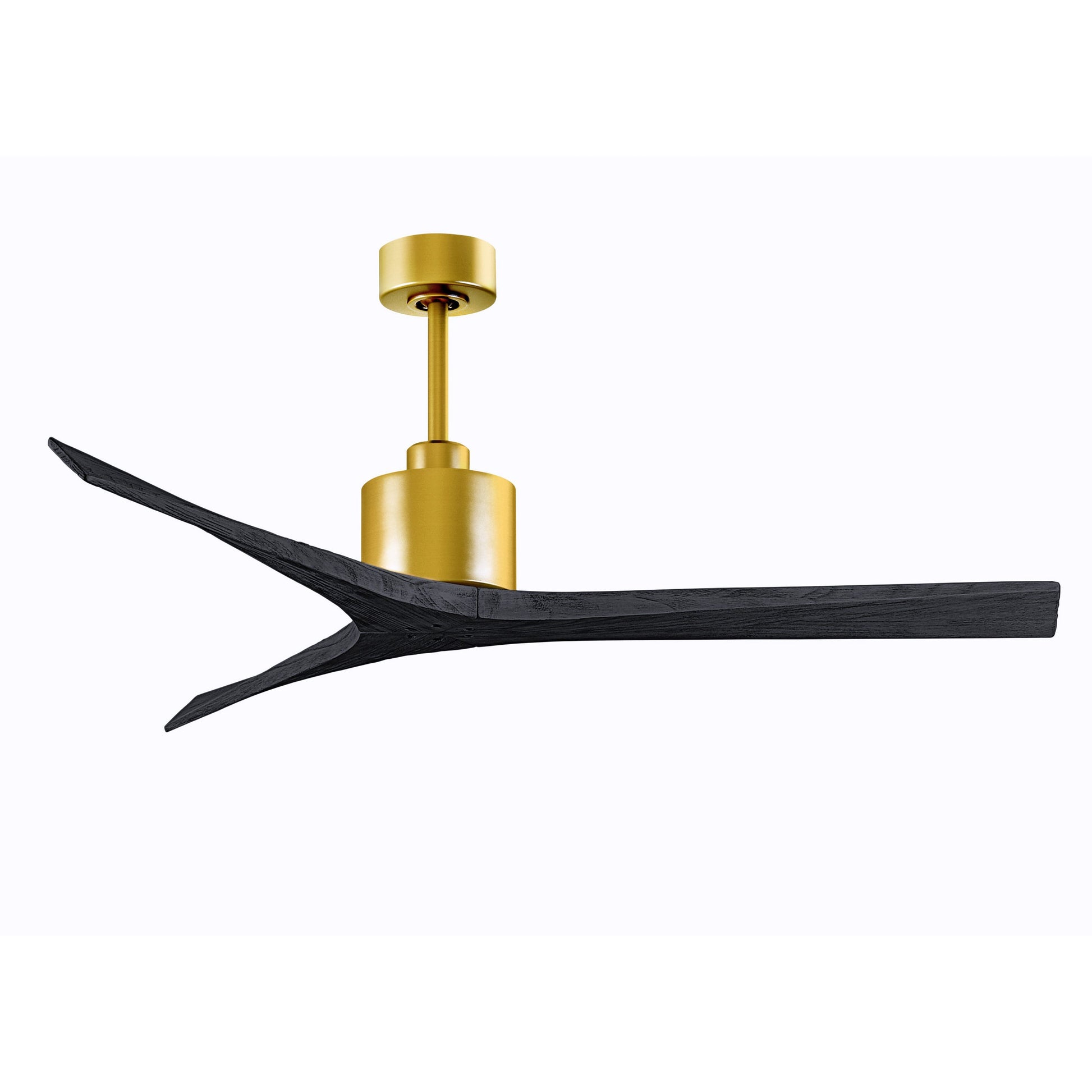 Matthews Fan Company Atlas Mollywood 60" Brushed Brass Ceiling Fan With Solid Wood Blade In Matte Black Finish