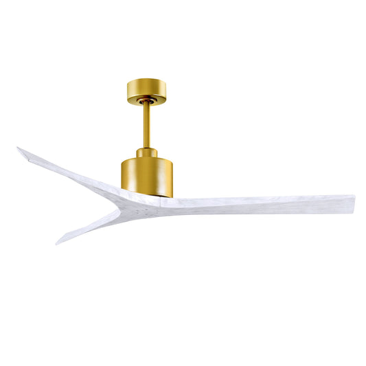 Matthews Fan Company Atlas Mollywood 60" Brushed Brass Ceiling Fan With Solid Wood Blade In Matte White Finish