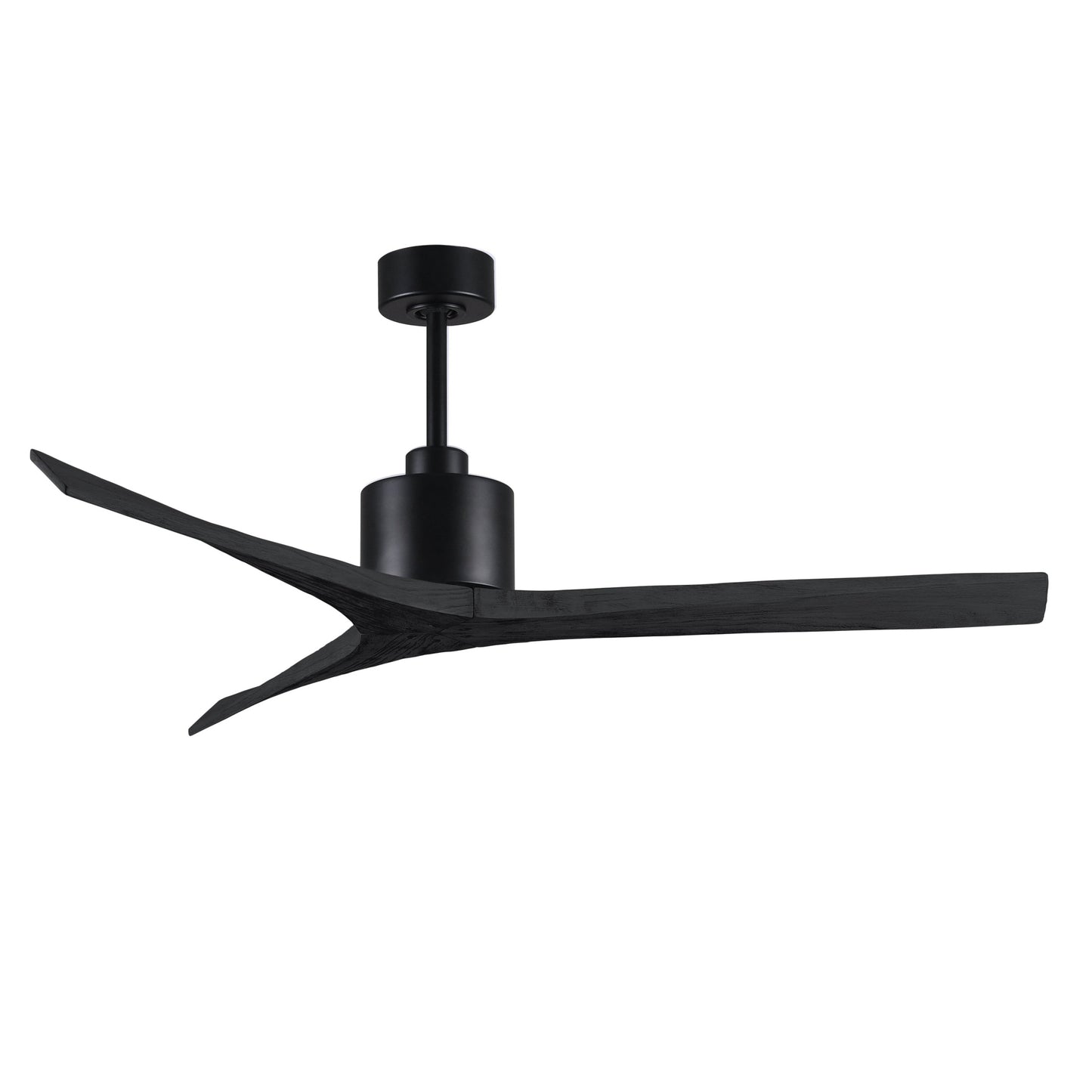 Matthews Fan Company Atlas Mollywood 60" Matte Black Ceiling Fan With Solid Wood Blade In Matte Black Finish