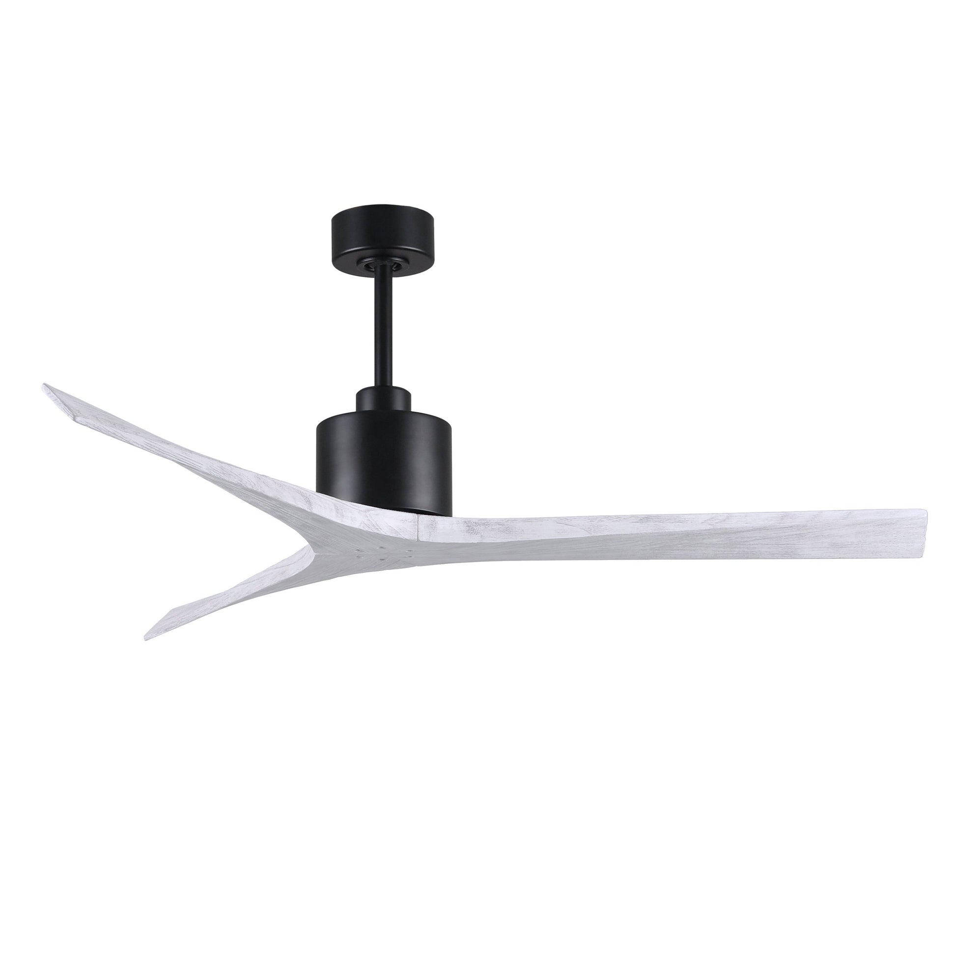 Matthews Fan Company Atlas Mollywood 60" Matte Black Ceiling Fan With Solid Wood Blade In Matte White Finish