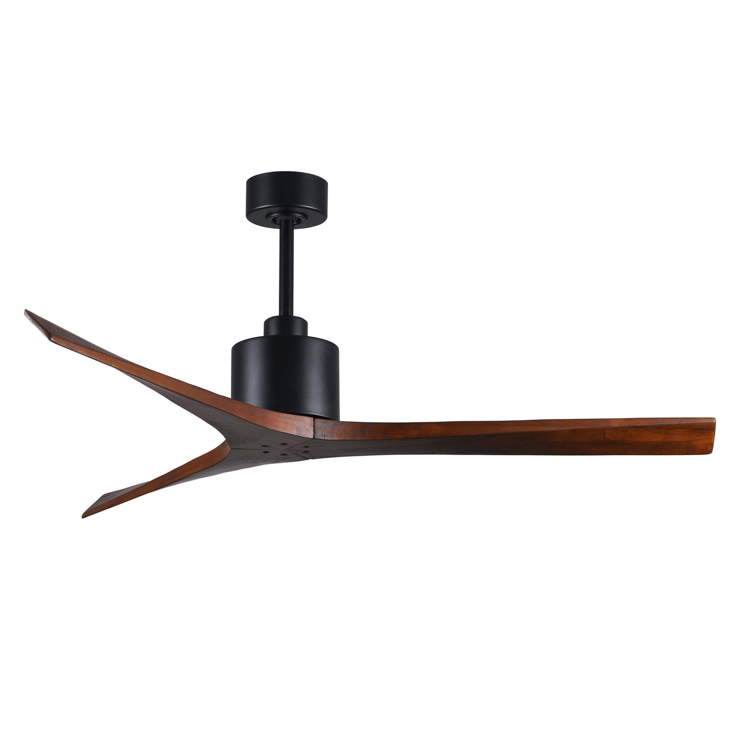 Matthews Fan Company Atlas Mollywood 60" Matte Black Ceiling Fan With Solid Wood Blade In Walnut Finish