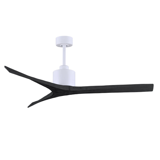 Matthews Fan Company Atlas Mollywood 60" Matte White Ceiling Fan With Solid Wood Blade In Matte Black Finish