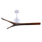 Matthews Fan Company Atlas Mollywood 60" Matte White Ceiling Fan With Solid Wood Blade In Walnut Finish