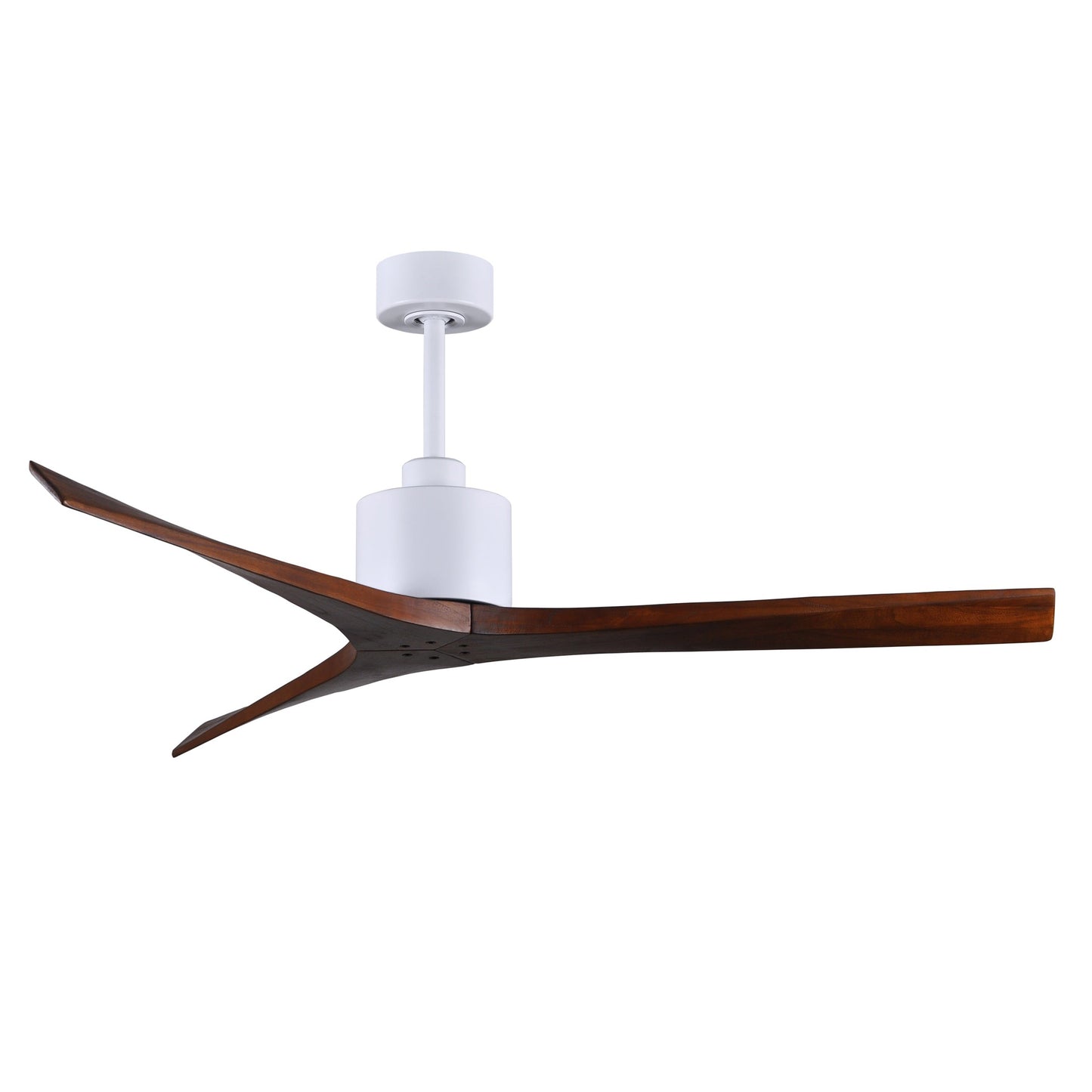 Matthews Fan Company Atlas Mollywood 60" Matte White Ceiling Fan With Solid Wood Blade In Walnut Finish