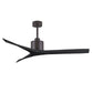 Matthews Fan Company Atlas Mollywood 60" Textured Bronze Ceiling Fan With Solid Wood Blade In Matte Black Finish