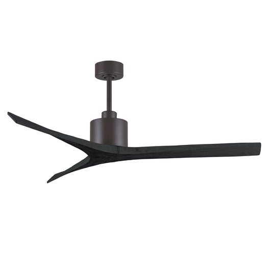 Matthews Fan Company Atlas Mollywood 60" Textured Bronze Ceiling Fan With Solid Wood Blade In Matte Black Finish