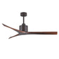 Matthews Fan Company Atlas Mollywood 60" Textured Bronze Ceiling Fan With Solid Wood Blade In Walnut Finish