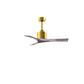 Matthews Fan Company Atlas Nan 42" Brushed Brass Ceiling Fan With Solid Wood Blade In Barnwood Tone Finish