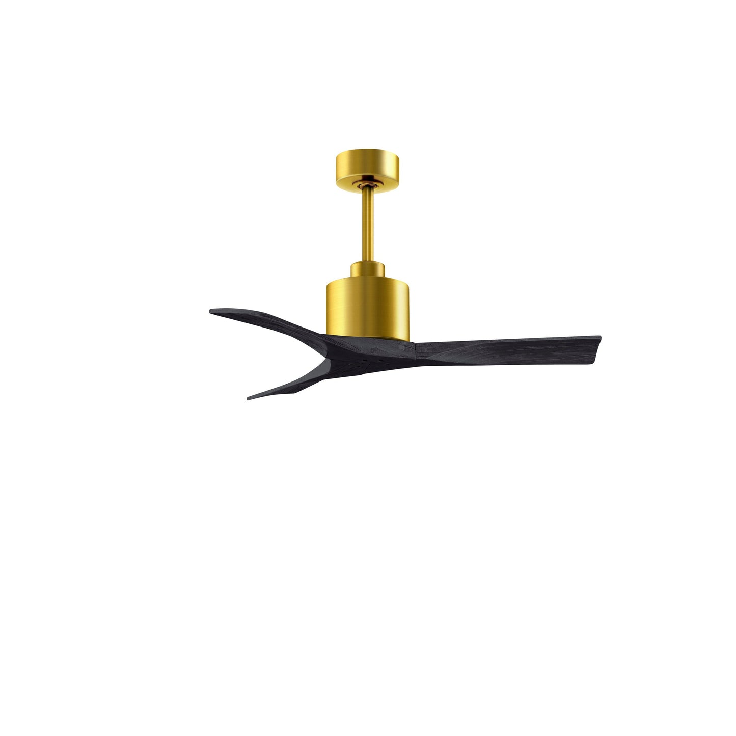 Matthews Fan Company Atlas Nan 42" Brushed Brass Ceiling Fan With Solid Wood Blade In Matte Black Finish