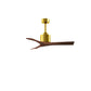 Matthews Fan Company Atlas Nan 42" Brushed Brass Ceiling Fan With Solid Wood Blade In Walnut Finish