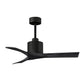 Matthews Fan Company Atlas Nan 42" Matte Black Ceiling Fan With Solid Wood Blade In Matte Black Finish