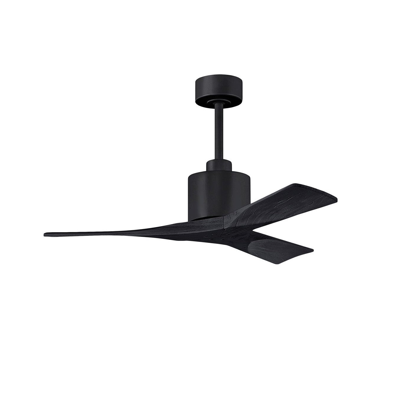 Matthews Fan Company Atlas Nan 42" Matte Black Ceiling Fan With Solid Wood Blade In Matte Black Finish