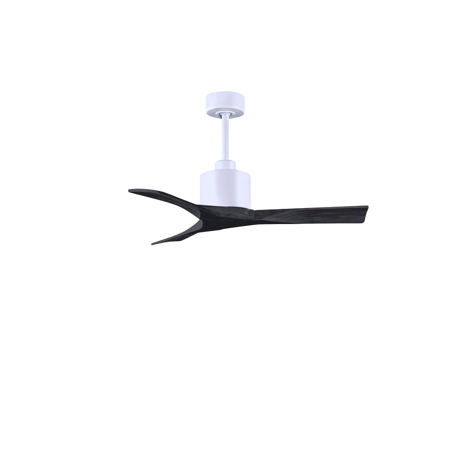 Matthews Fan Company Atlas Nan 42" Matte White Ceiling Fan With Solid Wood Blade In Matte Black Finish