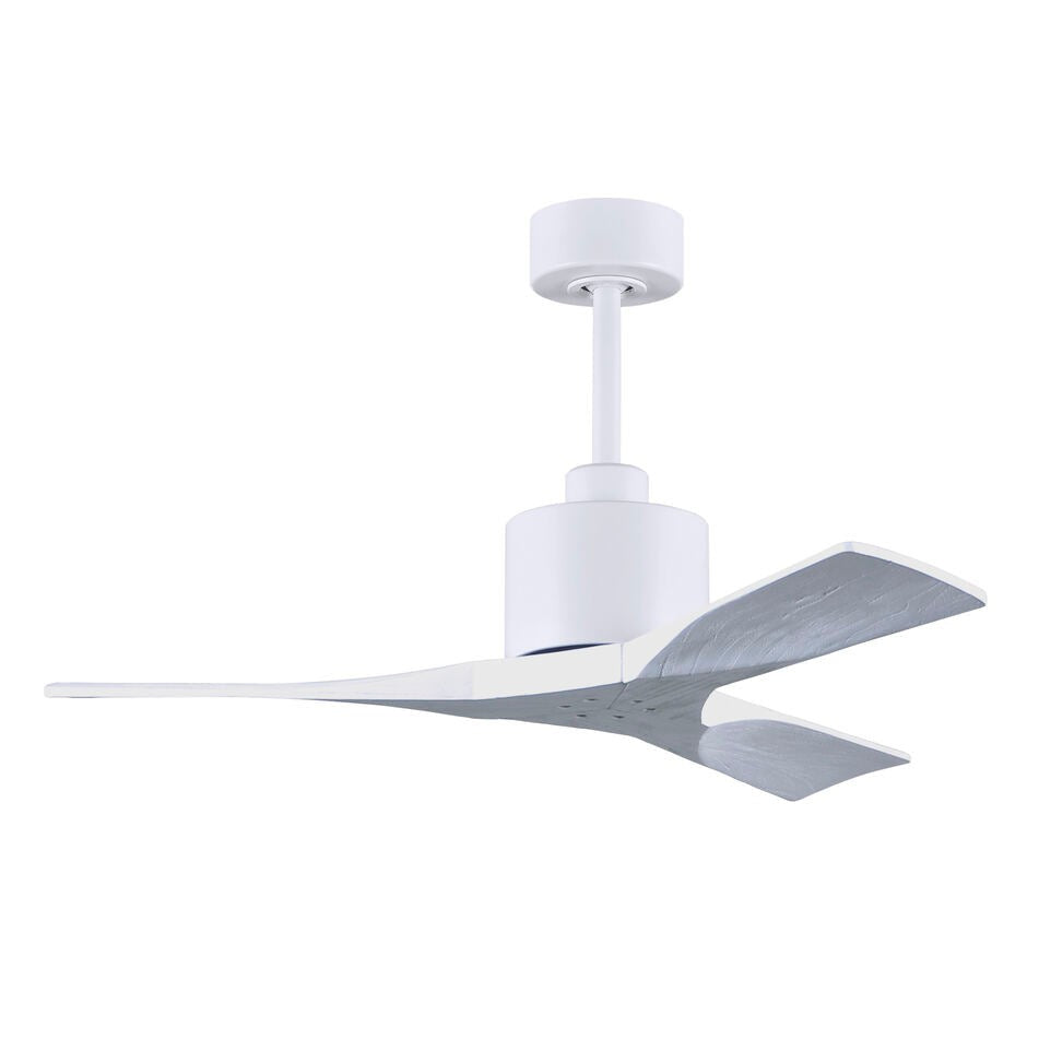 Matthews Fan Company Atlas Nan 42" Matte White Ceiling Fan With Solid Wood Blade In Matte White Finish