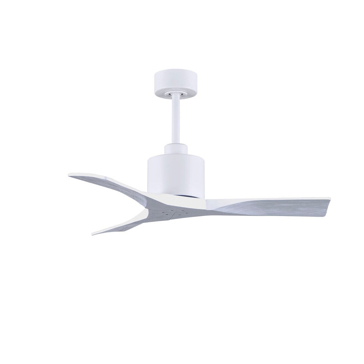 Matthews Fan Company Atlas Nan 42" Matte White Ceiling Fan With Solid Wood Blade In Matte White Finish