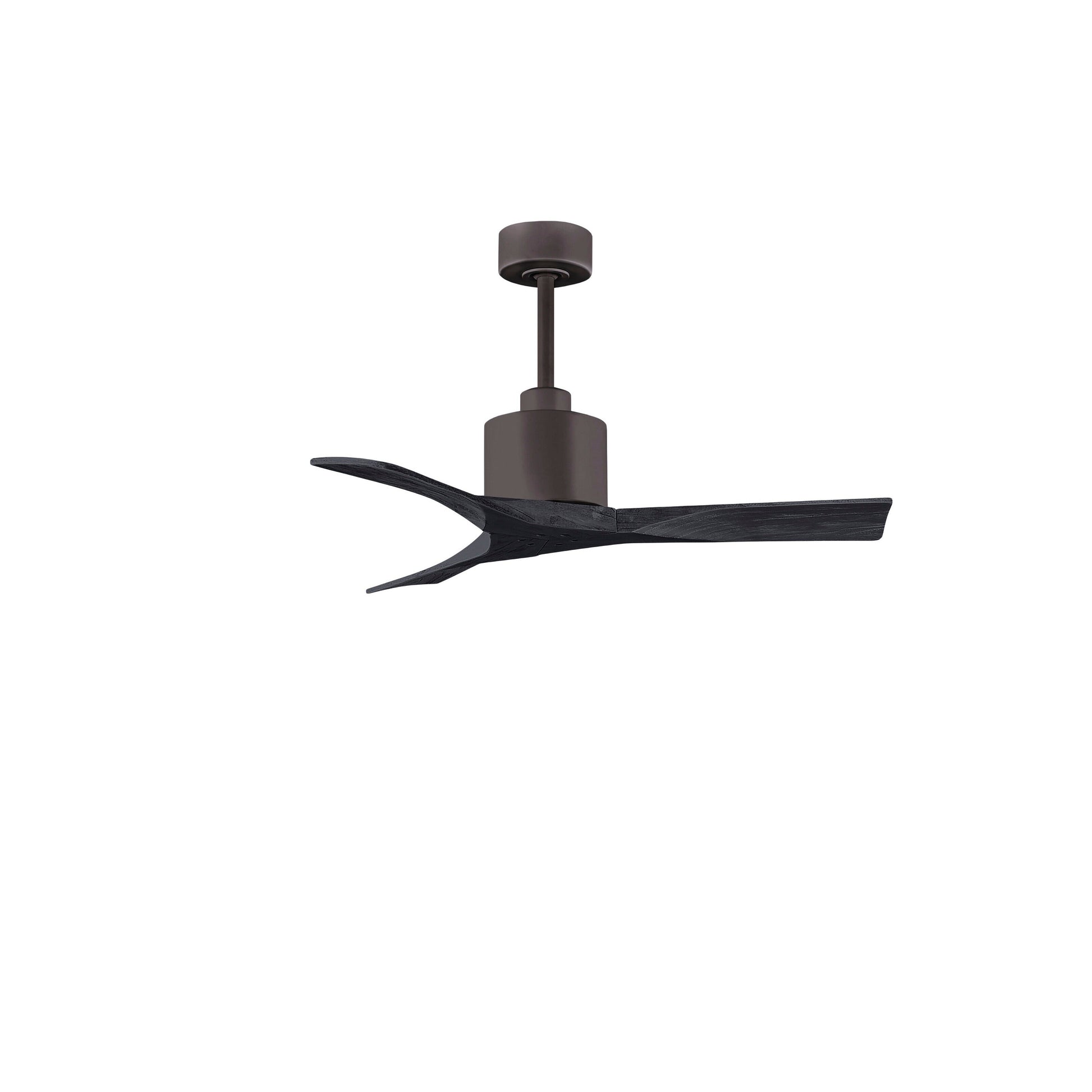 Matthews Fan Company Atlas Nan 42" Textured Bronze Ceiling Fan With Solid Wood Blade In Matte Black Finish