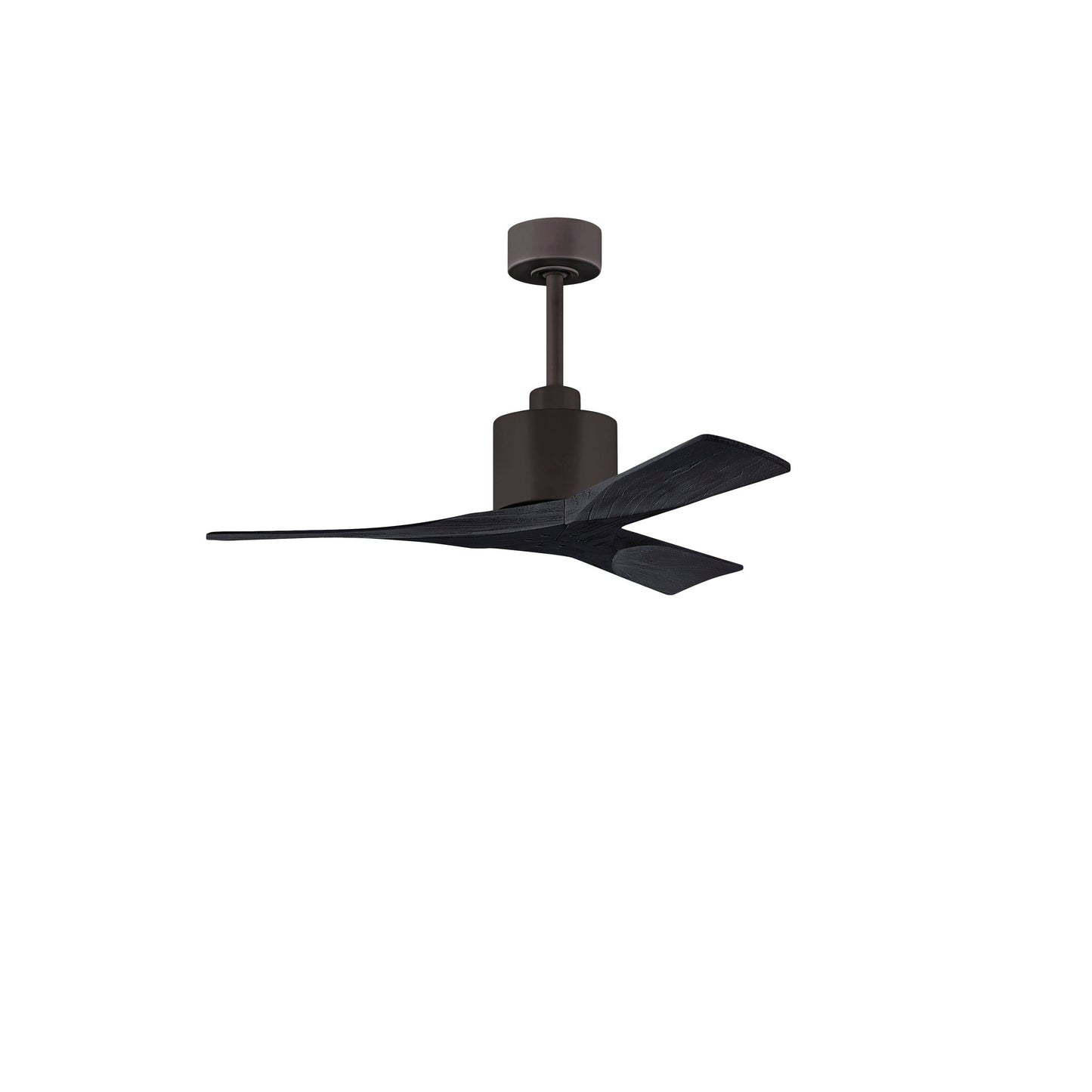 Matthews Fan Company Atlas Nan 42" Textured Bronze Ceiling Fan With Solid Wood Blade In Matte Black Finish