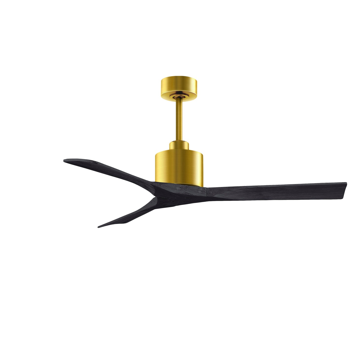 Matthews Fan Company Atlas Nan 52" Brushed Brass Ceiling Fan With Solid Wood Blade In Matte Black Finish