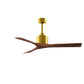 Matthews Fan Company Atlas Nan 52" Brushed Brass Ceiling Fan With Solid Wood Blade In Walnut Finish