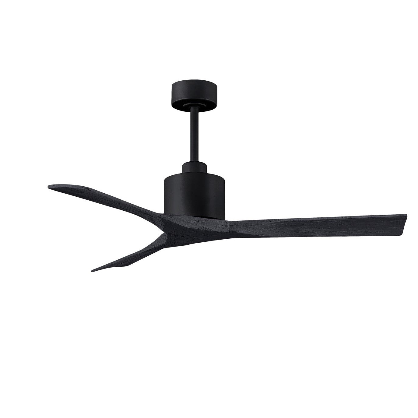 Matthews Fan Company Atlas Nan 52" Matte Black Ceiling Fan With Solid Wood Blade In Matte Black Finish