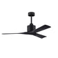 Matthews Fan Company Atlas Nan 52" Matte Black Ceiling Fan With Solid Wood Blade In Matte Black Finish