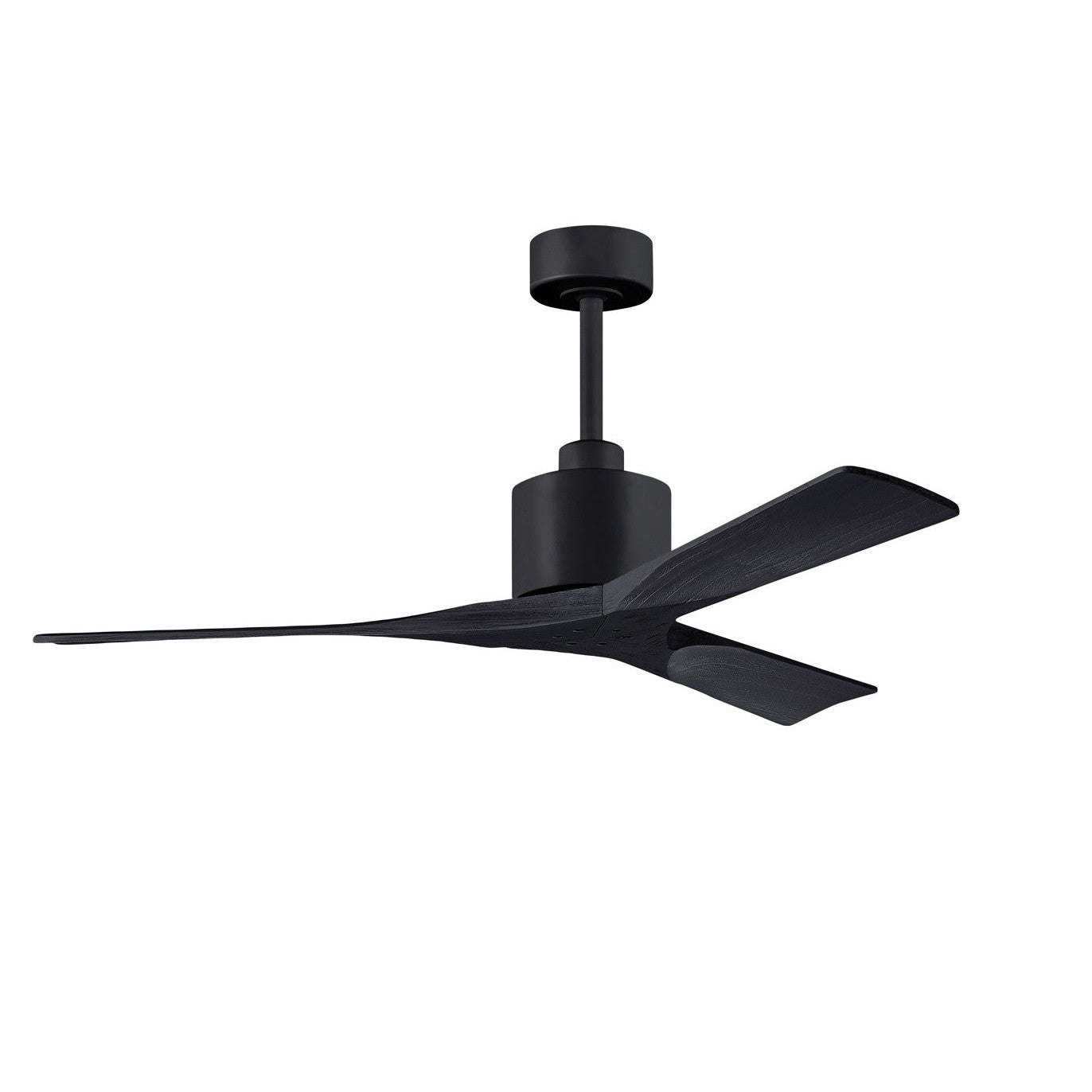 Matthews Fan Company Atlas Nan 52" Matte Black Ceiling Fan With Solid Wood Blade In Matte Black Finish